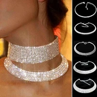 hot sale outstanding shining crystal rhinestone collar chain choker necklace wedding birthday jewelry nl 0729