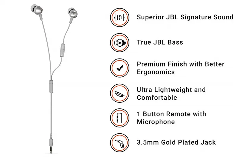 JBL C200SI наушники вкладыши 3 5 мм Проводные с шумоизоляцией микрофон и чистый Бас
