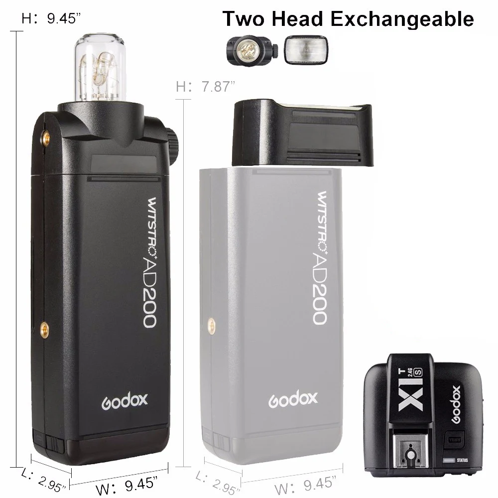 Вспышка Стробоскоп Godox AD200 200Ws 2 4G TTL 1/8000 HSS беспроводная монолайт литиевая батарея