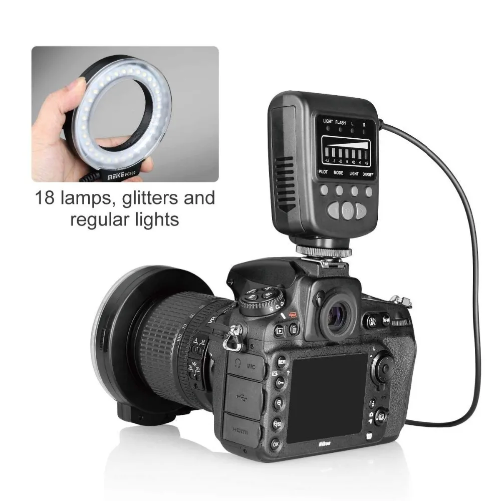 Параметры Meike для Canon Кольцевая вспышка макросветильник ъемки/свет MK FC 100 FC100 650D 600D