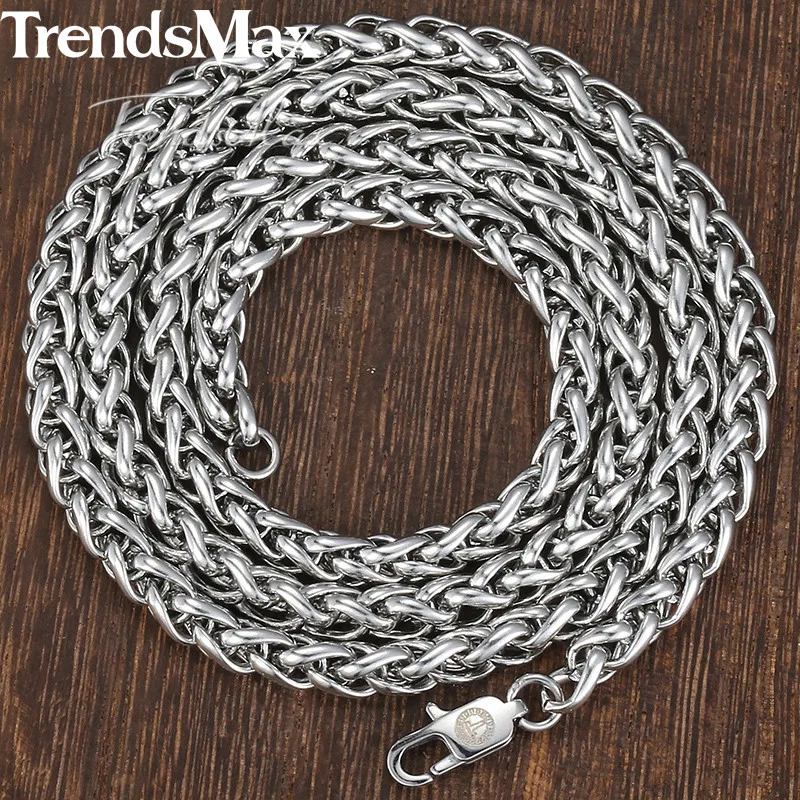 Мужская плетеная цепочка Trendsmax из нержавеющей стали серебристого цвета 3 10 мм