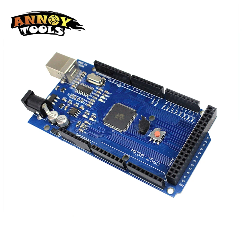 Плата Mega 2560 R3 Mega2560 REV3 (ATmega2560 16AU CH340G) высокого качества с USB кабелем совместимым