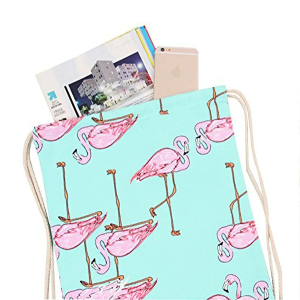 Холст Drawstring Сумка женская Путешествия Спортивная Для Хранения Симпатичные