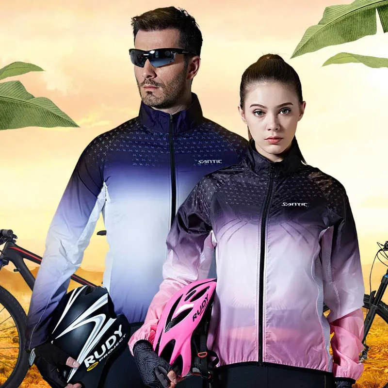 

Мужская и Женская ветровка Santic ropa ciclismo hombre, дышащая зимняя куртка для велоспорта, 7122/6