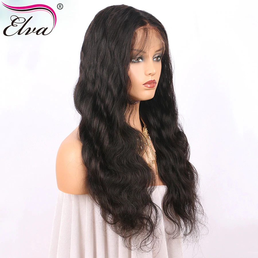 Elva волосы объемная волна 150 плотность кружевные передние человеческие парики