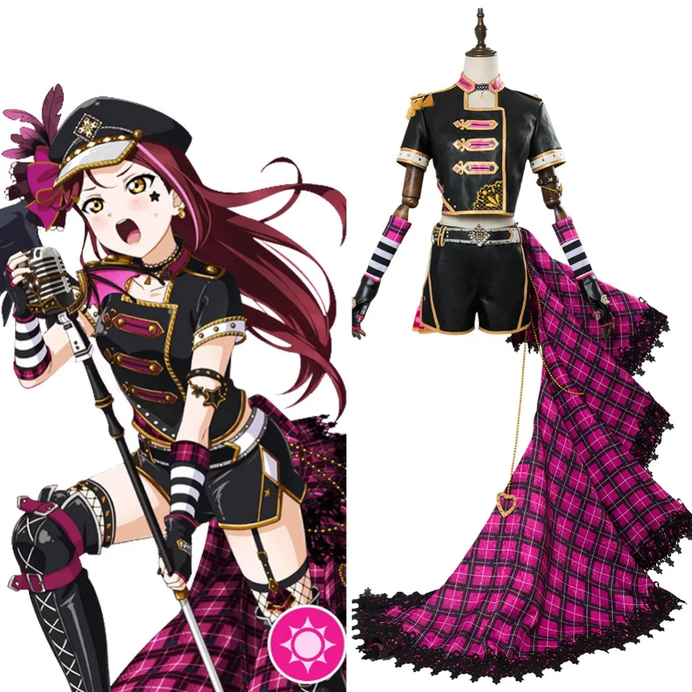 Love Live Cosplay Sunshine! Sakurauchi Riko в стиле панк рок Косплэй взрослый костюм Для женщин