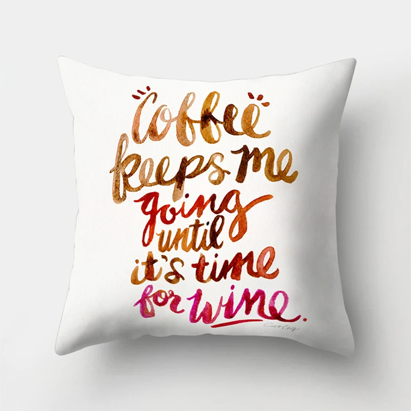 BLRISUP Creative Leaves Flowers English Letters Cushion Cover Home Office Car Sofa Throw Pillow Decorative Pillowcase | Дом и сад
