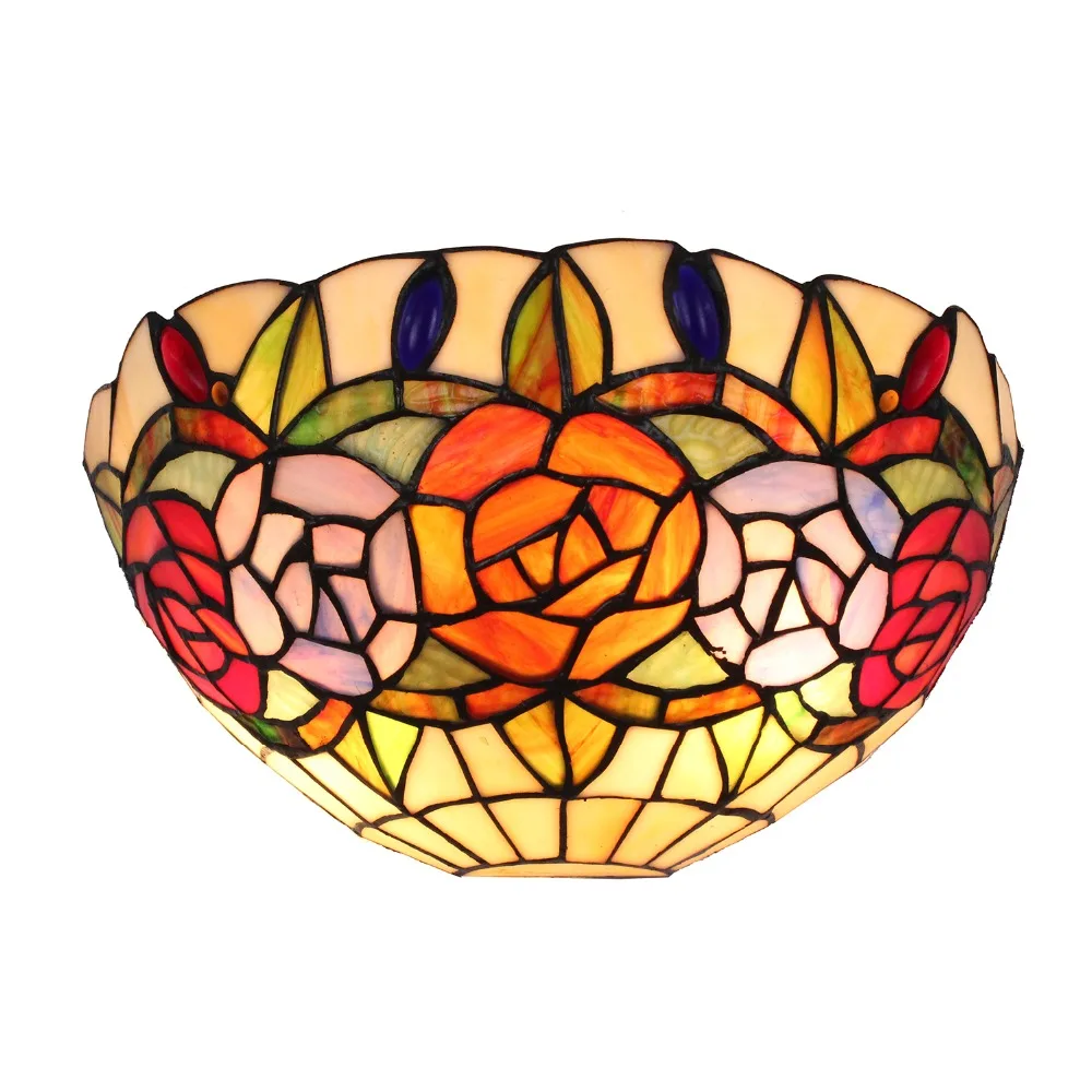 12 дюймов витражное стекло ручной работы цветок Розы Цветочный Настенный