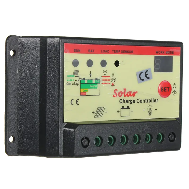Leora 12V/24V 10A Солнечный контроллер для системы солнечной энергии ЖК дисплей ШИМ