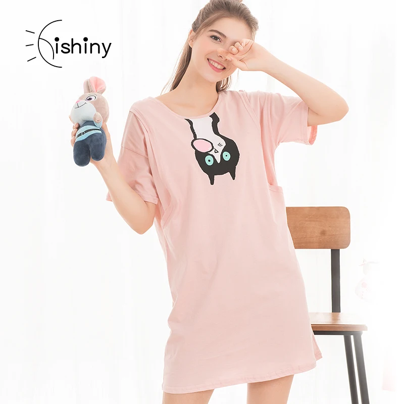 

Летнее платье Hishiny с коротким рукавом для беременных женщин, ночная рубашка для кормления грудью и кормящих женщин, женские топы, платья