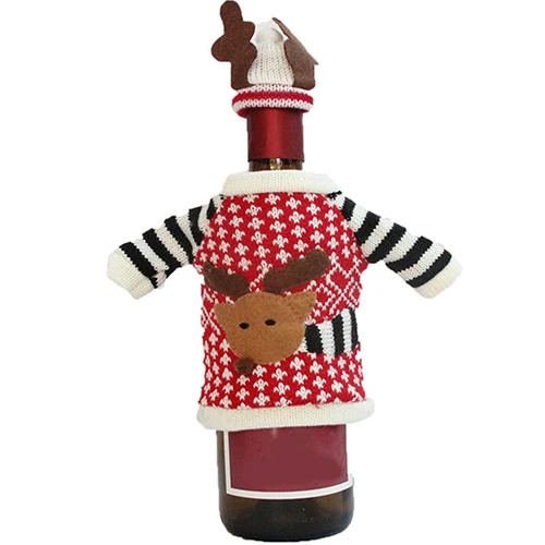 Home Table Decor Christmas Party Wine Bottle Cover Cap Holiday Xmas Santa Deer | Дом и сад