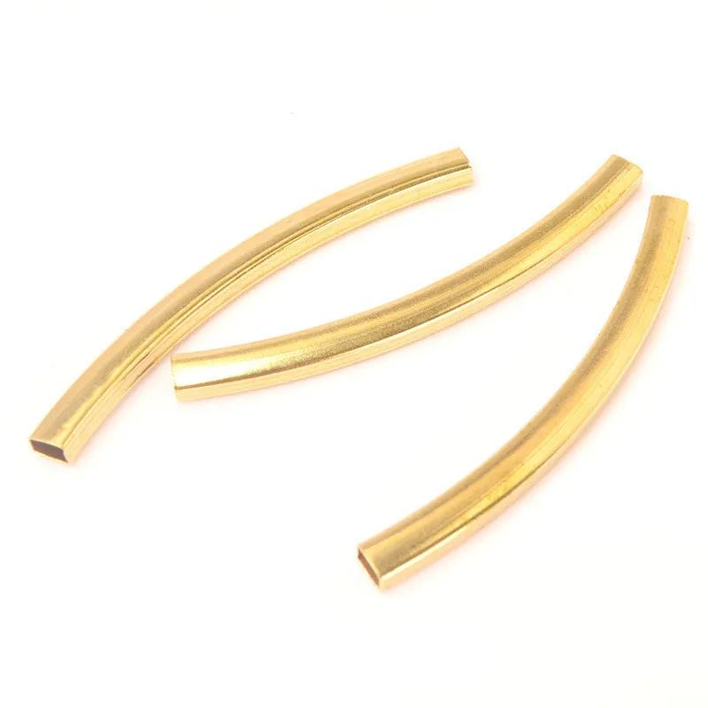 Металлические медные квадратные изогнутые бусины длиной 60 мм для изготовления