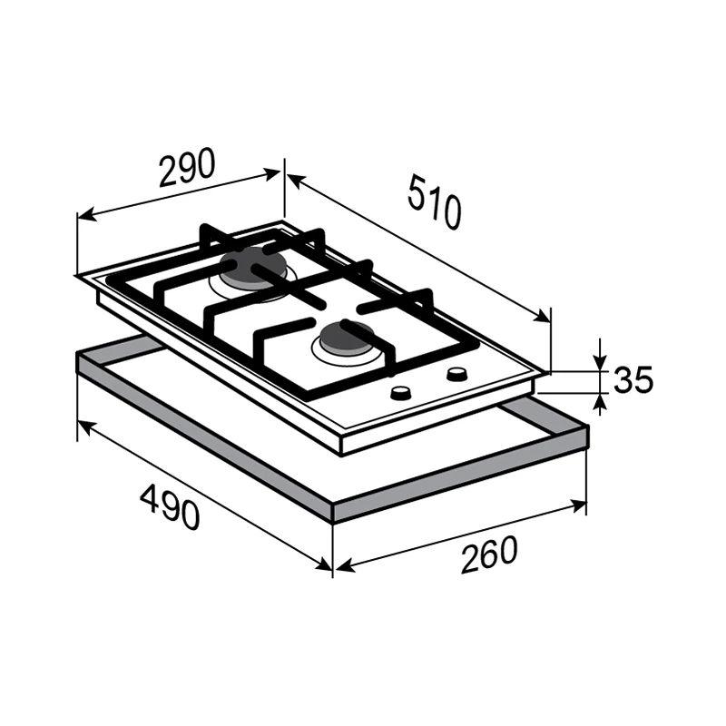 Bulit-in Gas Hobs Zigmund & Shtain GN 238.31 S Home Appliances Major cooking unit panel surface | Бытовая техника