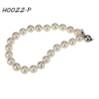 hoozz p classic white freshwater cultured real pearl bracelet for women customizable various sizes 6 7mm aa quality