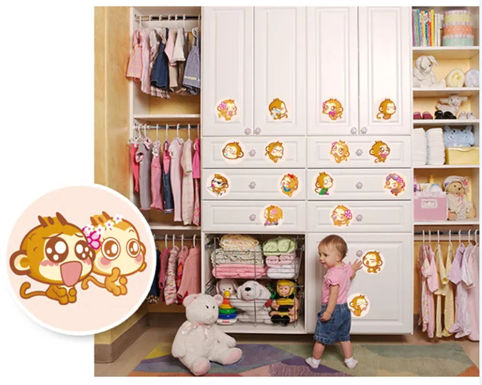 Animal Monkey Cartoon Wall Sticker Home Decals Decoration Notebook Refrigerator Wallpaper Kids Room Nursery Decal | Дом и сад