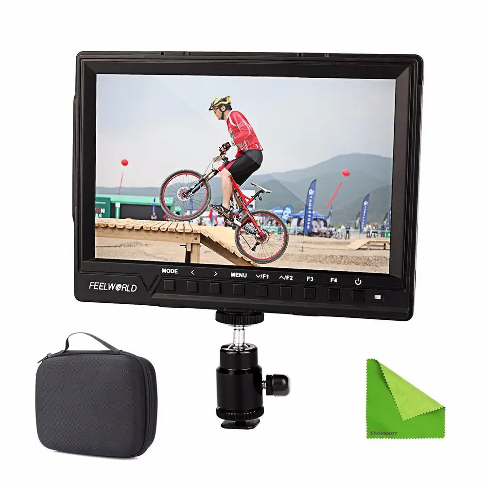 

Feelworld FW760 FW-760 4K HDMI Output 7'' Video Monitor IPS Full HD 1920x1200 HDMI 1080p Macro HDMI for BMPCC Dslr Camera