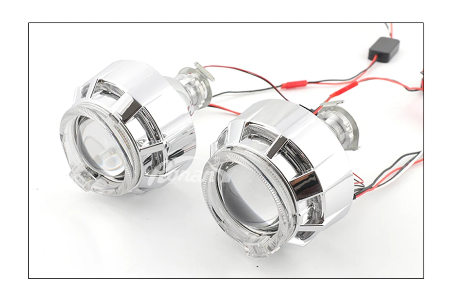 RONAN 2,0 дюймов мотоцикл би ксенон HID объектив проектора с двойным светодиодный провод ангельские глазки для H4 H7 фара модифицированного использования ксенон H1