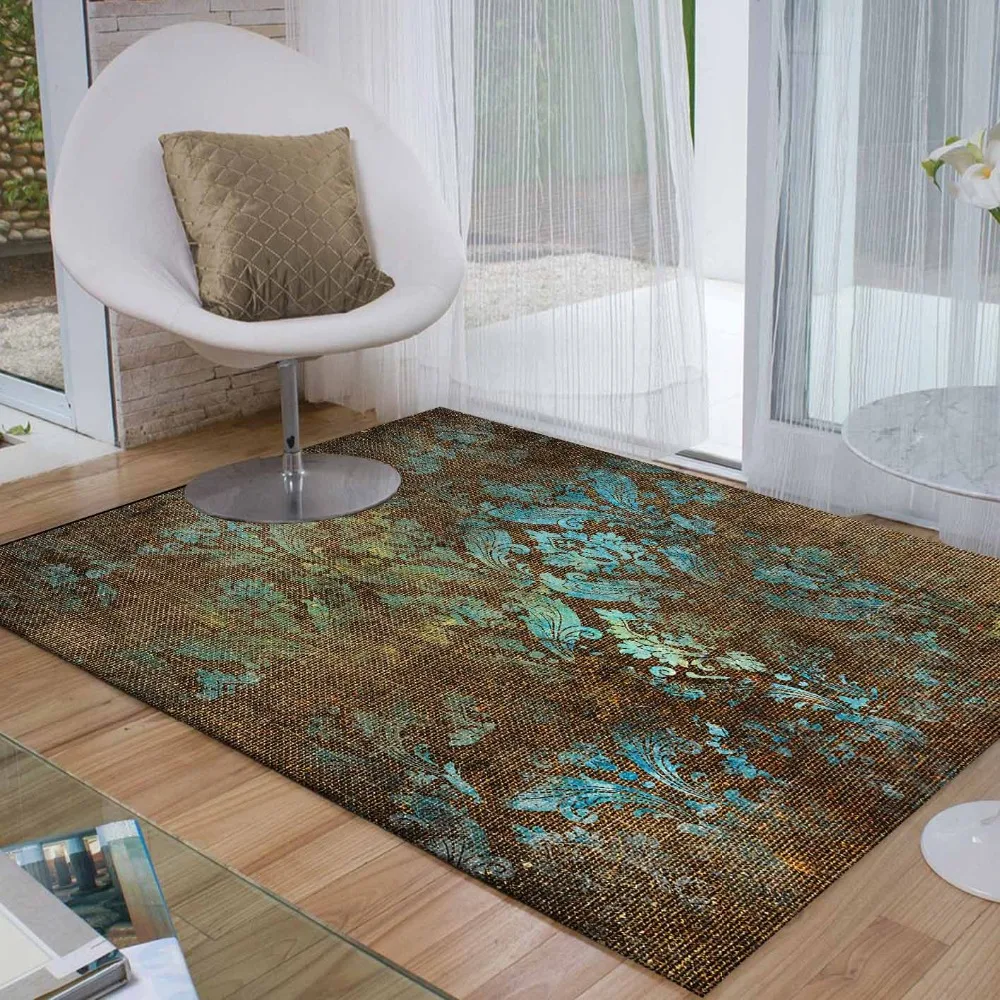 Остальное в виде коричнево синей старения с цветочным принтом стиле ретро