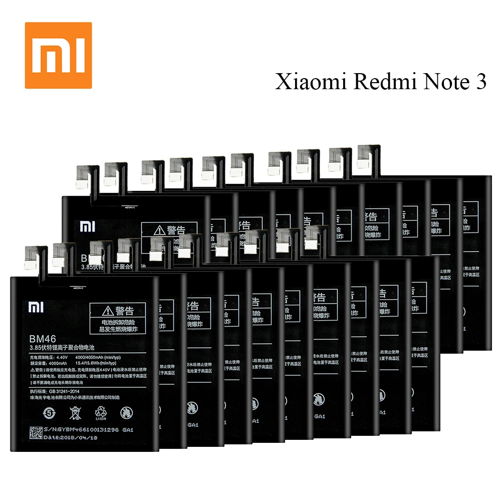 20 шт. оригинальный аккумулятор BM46 для Xiaomi Redmi Note 3 Mi note3 Pro/Prime батарея 4000 мАч