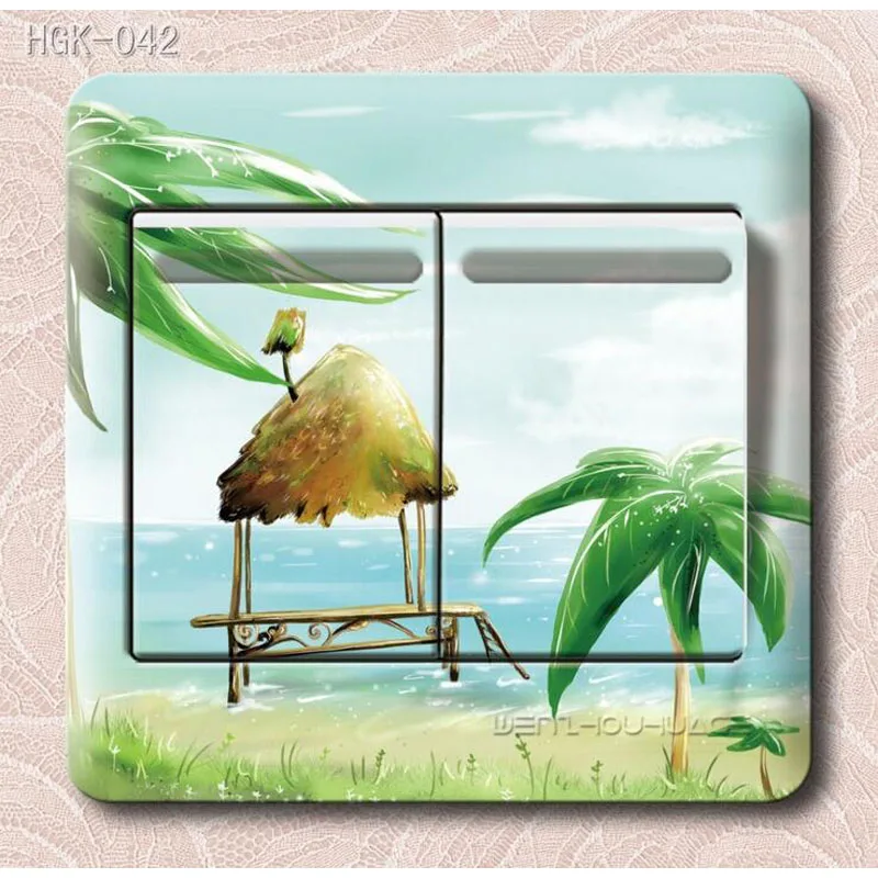 2 шт. Современный модный креативный красочный цветок серии ПВХ переключатель