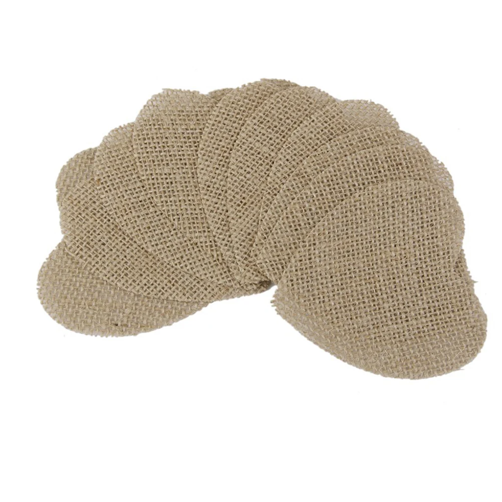 10 шт. гессианская Мешковина В Форме Сердца креативные кусочки для рукоделия
