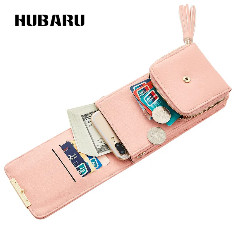 HUBARU Women Wallets Black Color Zipper Chains Wallet Female Fashion PU Leather Clutch Clamp Standard Slim Design Coin Purse | Багаж и