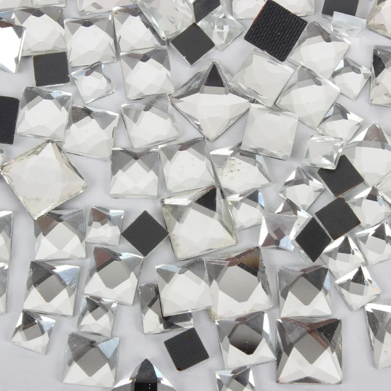 Square Hotfix Rhinestone Crystal 200pcs/lot Mix size 6/8/10MM Glass Stone for Bags shoes Garment free shipping | Дом и сад