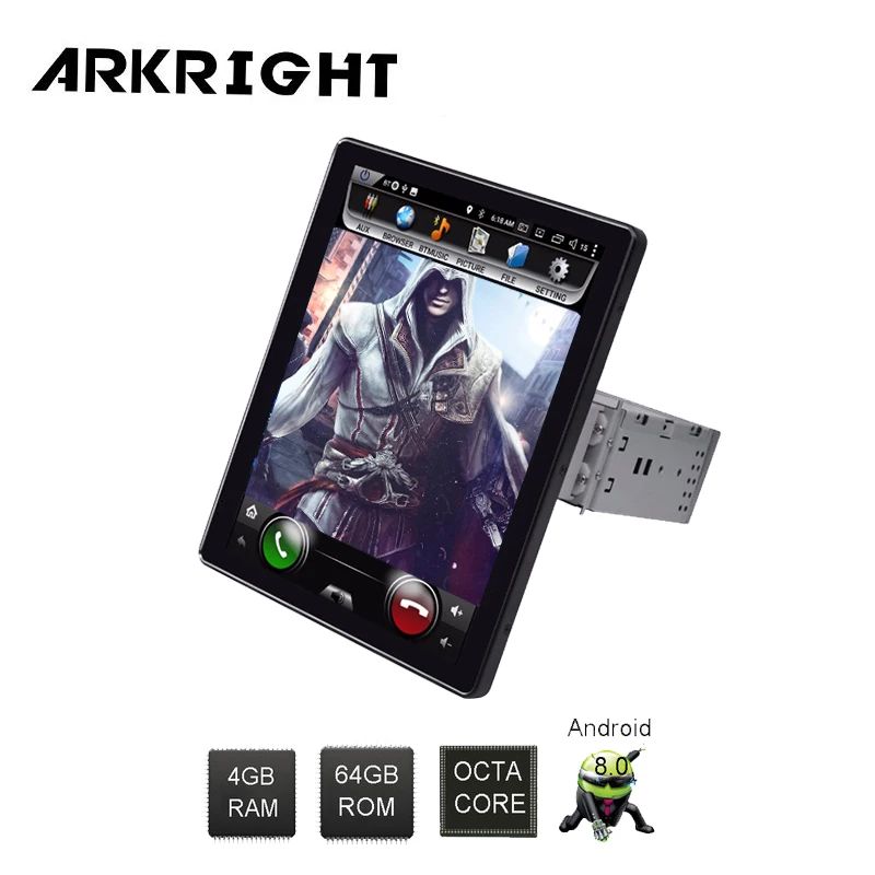 Автомагнитола ARKRIGHT New 9 7 дюйма 1 Din 4 Гб + 64 ГБ Android 8 GPS DVD плеер универсальный