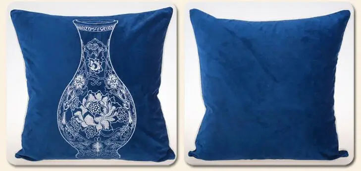 

50x50cm vintage vase embroidery cushion cover pillow case decorative cover for throw pillow home decor