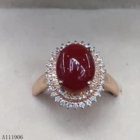 kjjeaxcmy boutique jewelry 925 sterling silver inlaid natural red coral gemstone female ring support review new luxury marry