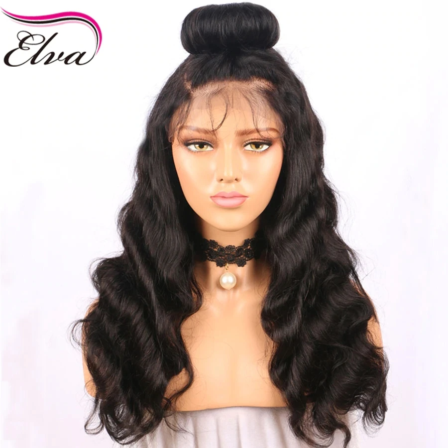 Elva волосы объемная волна 150 плотность кружевные передние человеческие парики