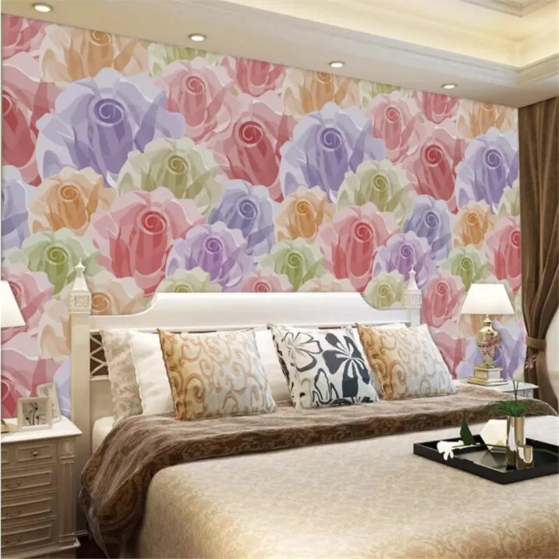 Романтическая Роза узор обои фон стены высокого качества настенная ткань