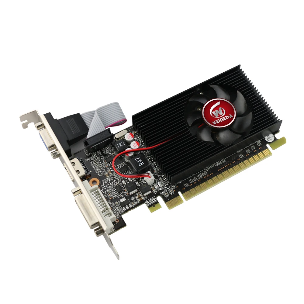 Veineda Дисплей vga карты GT610 2 ГБ DDR3 700/1000 МГц ПК настольный PCI Express 2,0X16