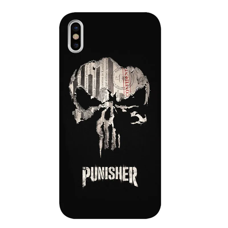 The Punisher Frank Castle Bling Popular Black Soft Tpu Case for iPhone X 8 7 6 6S Plus 5 11 11PRO MAX SE XS XR | Мобильные телефоны
