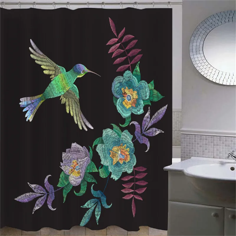 Китайская ручная роспись серия занавеска для душа Водонепроницаемая анти волна