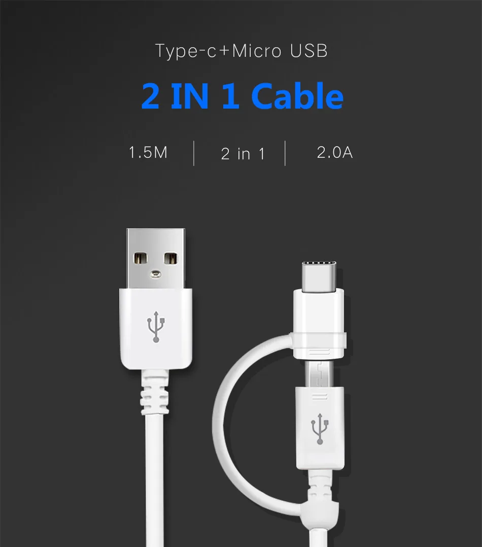 Samsung S9 S9 plus Snelle Opladen Cabel Cabels 2 в 1 Micro Usb-Cabel usb type C кабель для быстрой зарядки типа C