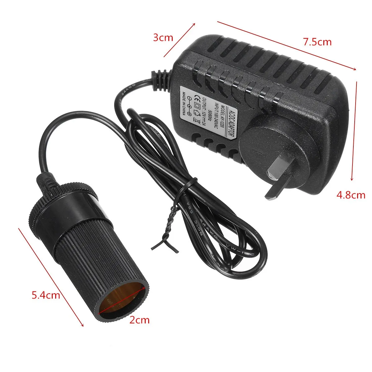 KROAK AC 100 240V К DC 12 V/2A AU/US/UK/EU штепсельная вилка автомобильное зарядное устройство