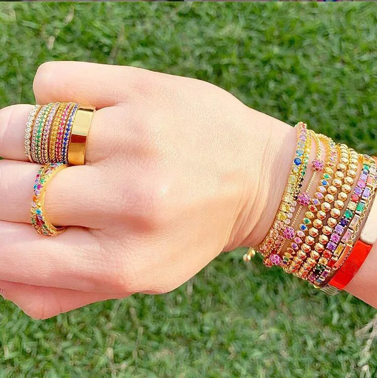 Позолоченное кольцо крест с радугой AAA cz обручальное для женщин нежное вечности