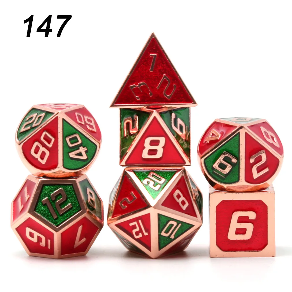 Chengshuo двухцветные металлические игральные кости DND наборы rpg многогранные металлические d& d красные настольные игры цинковый сплав цифровые подземелья и дракон d20
