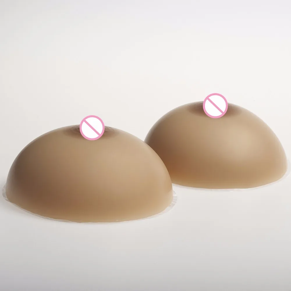 

1000g/pair Brown Round Silicone Boobs Chest Enhancer Shemale Drag Queen Transgender Crossdresser Silicone Breast Forms 36D/38C