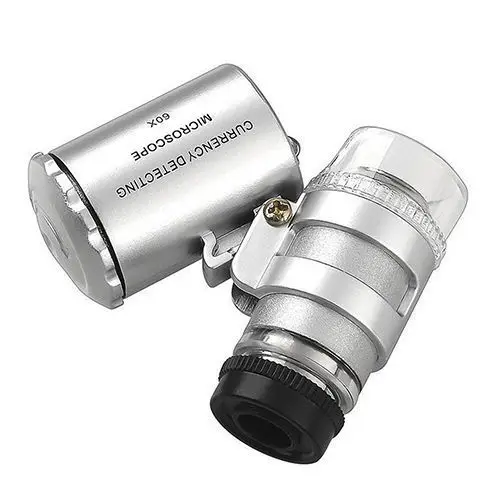 Портативный мини-микроскоп OOTDTY 60X светодиодная подсветка Ювелирная Лупа