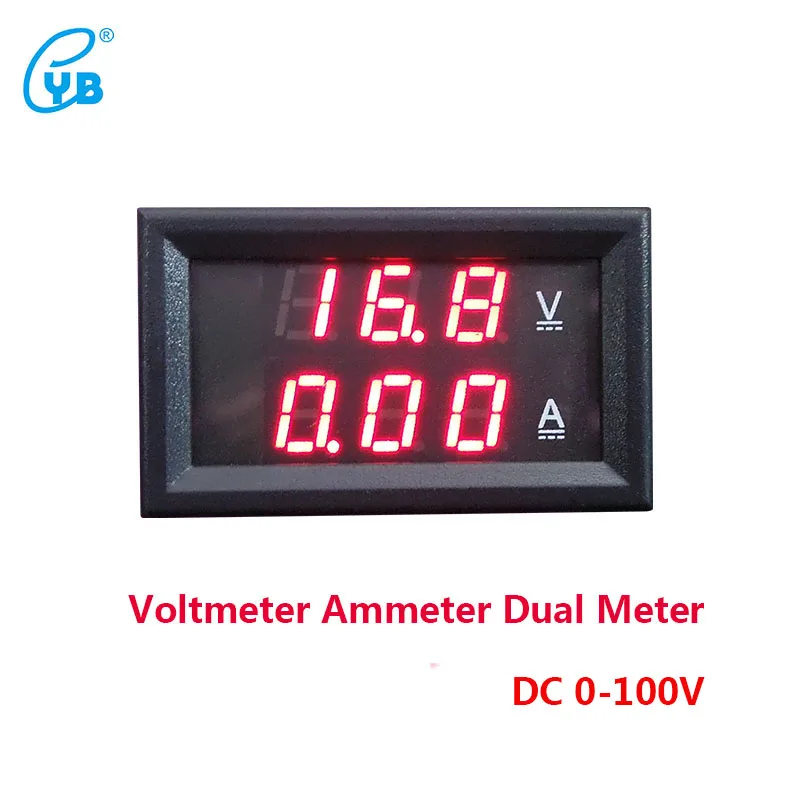 YB27VA DC0 100V/100A DC измеритель напряжения Амперметр Вольтметр СВЕТОДИОДНЫЙ Цифровой