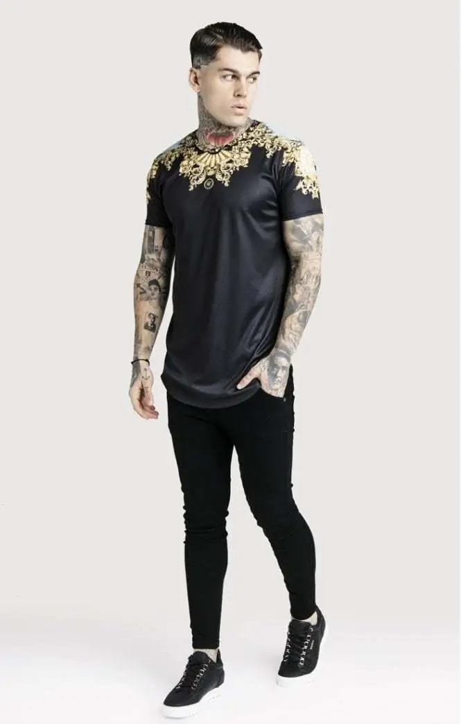 SikSilk x Dani Alves Lord футболка с изогнутым подолом-черный