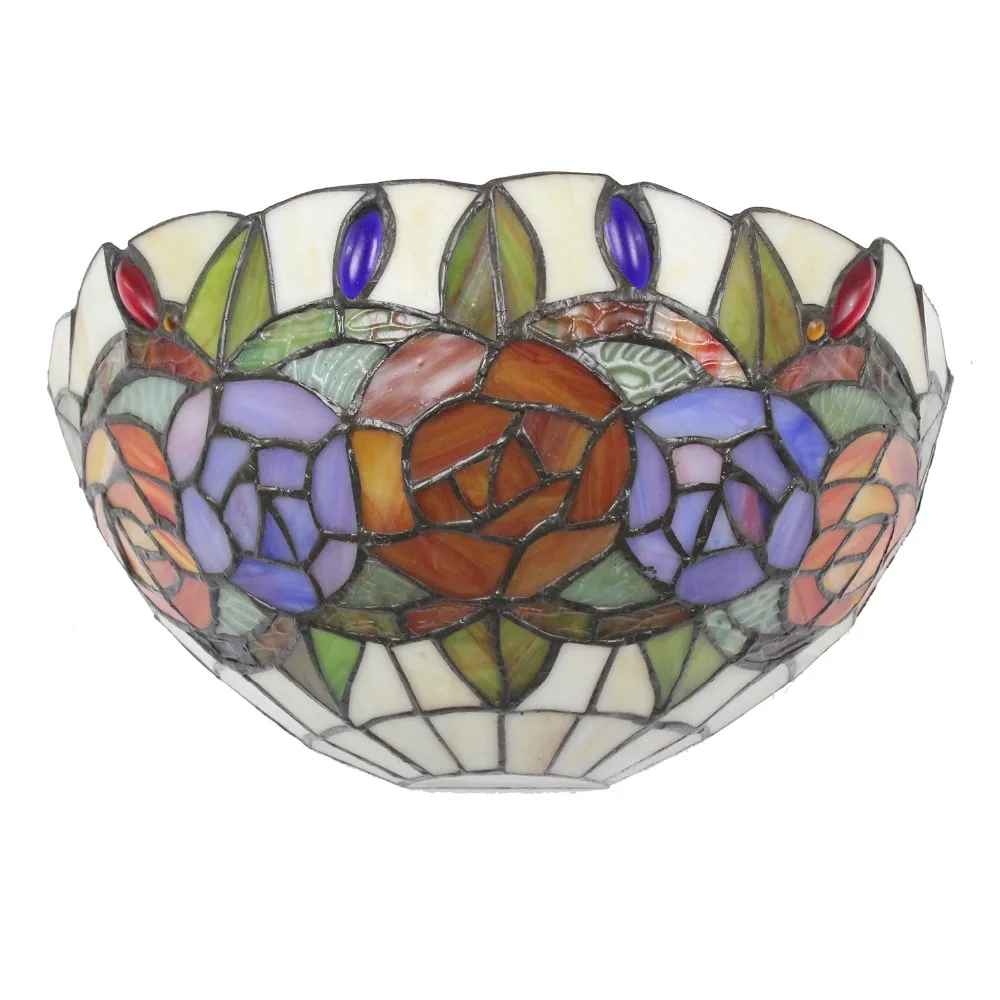 12 дюймов витражное стекло ручной работы цветок Розы Цветочный Настенный