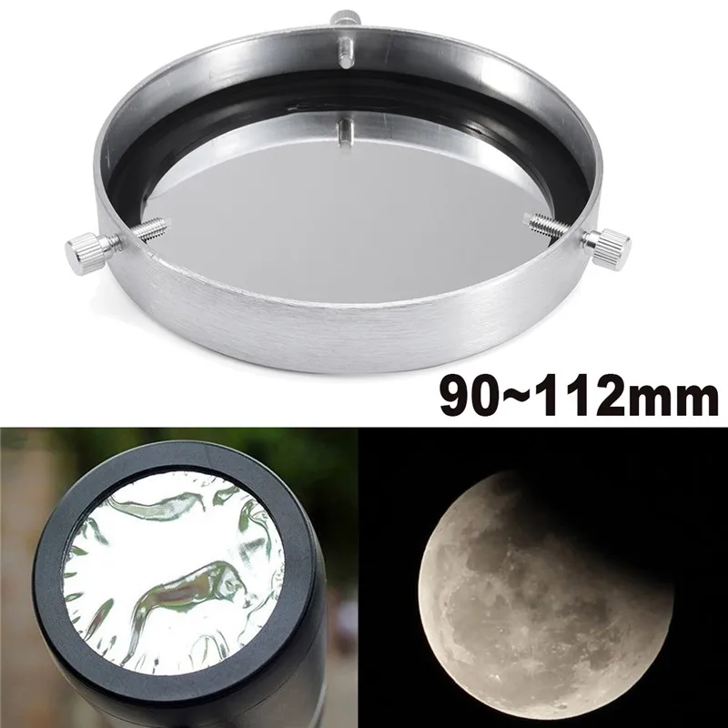 

Best Deals 1Pcs Silver Solar Filter Aluminum Alloy Baader Film Metal Cover For 90-112mm Astronomical Telescope Objective Lens