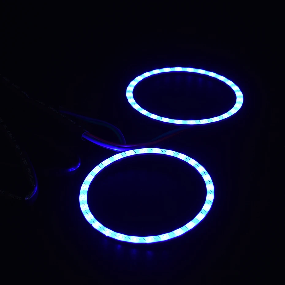 RONAN RGB angel eyes 80 мм квадратные кольца Halo красочные глаза ангела 12 в фары автомобиля мотоцикла с 24 контроллеры, кнопки без батареи