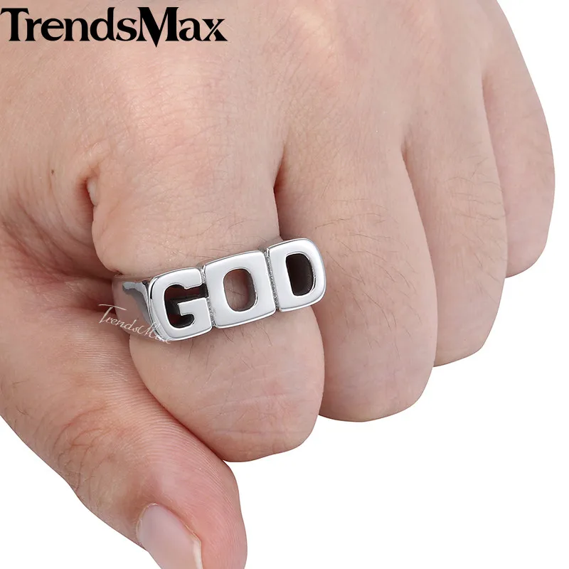 Мужское кольцо GOD серебряный цвет 316L из нержавеющей стали для мужчин Оптовая