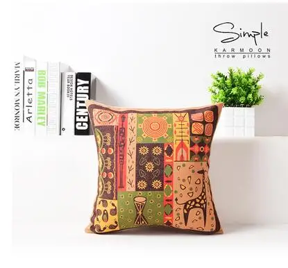 Ретро Красная коричневая Юго Восточная Азия хлопковая льняная наволочка для