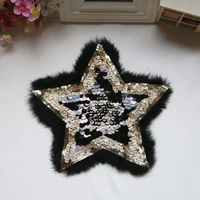 1 pcs sequined fur star patch for clothes sewing on sequin applique for jackets jeans bags shoes beading applique lace patch