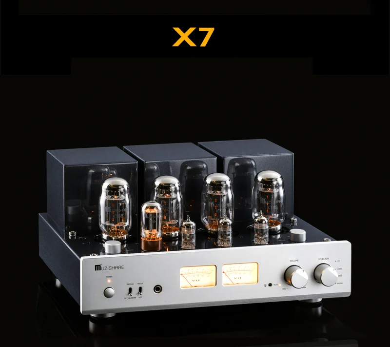 MUZISHARE X7 KT88 Push-Pull ламповый усилитель HIFI EXQUIS GZ34 ламповый усилитель лучшие продажи с фонокорректором и пультом дистанционного управления